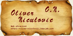 Oliver Niculović vizit kartica